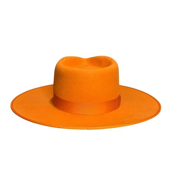 Lack of Color Unisex Wide Brim Wool Fedora Hat Orange S Cowgirl Fall Chic Trendy - Picture 4 of 10